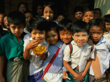 Group of School Children, Mawlamyaing, Mon State, Myanmar (Burma) Photographic Print by Bernard Napthine