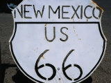 Route 66 Highway Sign, Grants, New Mexico, USA Photographic Print by John Neubauer