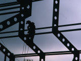 Worker on Construction Site, Canada Photographic Print by Rick Rudnicki