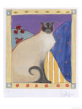 Siamese Cat with Flowers reproduction procédé giclée par Heather Ramsey