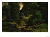 Landschaft mit Brücke Giclée-Druck von John Richard