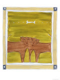 Two Dogs with Bone Overhead reproduction procédé giclée par Heather Ramsey