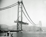 The Golden Gate Bridge During Construction Photographie