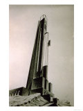 Drawing of a Project for a Lighthouse with a Luminous Beam for the Yugoslavian Border Lámina giclée por Quirino De Giorgio