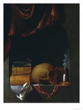 Still Life with Skull, Palatine Gallery, Florence Giclee Print by Van Daellen 