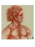Study for a Male Head, Pen Drawing on White Paper Preserved at the Royal Library of Windsor Giclee Print by Leonardo da Vinci 