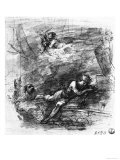Study of a Female Figure with Cupid and a Dog Lámina giclée por Stefano della Bella