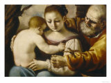 Holy Family, Palatine Gallery, Pitti Palace, Florence reproduction procédé giclée par Guercino (Giovanni Francesco Barbieri) 