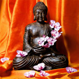 Buddha with Flowers Poster par Stephane De Bourgies