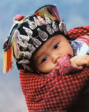 Miao Baby Wearing Traditional Hat Prints by Keren Su