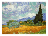 Hveteåker med sypresser, ca. 1889 Kunst av Vincent van Gogh Hveteåker med sypresser, ca. 1889 Kunst av Vincent van Gogh