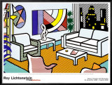 Interior con rascacielos al fondo Pósters por Roy Lichtenstein Interior con rascacielos al fondo Pósters por Roy Lichtenstein