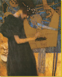 La música I Reproducción en lienzo de la lámina por Gustav Klimt