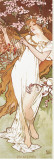 Spring Stretched Canvas Print by Alphonse Mucha