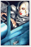 Autoportrait Reproduction transférée sur toile par Tamara de Lempicka