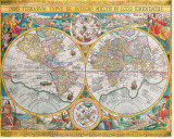 Antique Map, Orbis Terrarum, 1636 Trykk på strukket lerret av Jean Boisseau Antique Map, Orbis Terrarum, 1636 Trykk på strukket lerret av Jean Boisseau