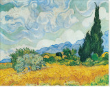 Wheatfield with Cypresses Stretched Canvas Print by Vincent van Gogh