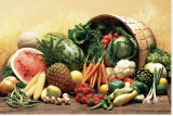 Fruits and Vegetables Stretched Canvas Print