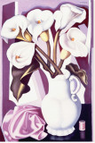 Vase with Calla Lilies Stretched Canvas Print by Tamara de Lempicka