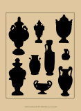 Urns in Silhouette II Prints
