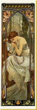 Night Stretched Canvas Print by Alphonse Mucha