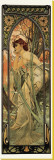 Tarde Reproducción en lienzo de la lámina por Alphonse Mucha