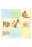 Tic-Tac Cats in Blue Pósters por Erica J. Vess