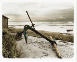 Ancre Sur Plage Stretched Canvas Print by Joane Mcdermott