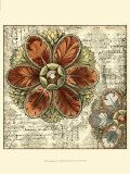 Vintage Rosette I Posters