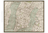Sepia Map of New York Posters