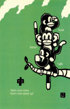 Three Wise Monkeys Masterprint by Ryo Takagi