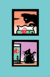 Naughty Kitty in Fish Bowl Masterprint by Ryo Takagi