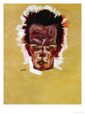 Self-Portrait (Head), 1910 Giclée-Druck von Egon Schiele