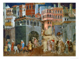 The Blessings of Good Government (Detail), Mural Giclee Print by Ambrogio Lorenzetti