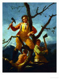 Woodcutters Cartoon for a Tapestry at the El Escorial; 1779-80 Reproduction procédé giclée par Francisco de Goya