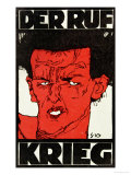 Envelope (Using a Self-Portrait by Egon Schiele of 1910) of the Magazine 'Der Ruf' Gicléedruk van Egon Schiele