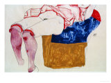 Reclining Woman with Mauve Stockings reproduction procédé giclée par Egon Schiele