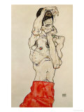 Standing Male Nude with Red Loincloth, 1914 Giclée-tryk af Egon Schiele
