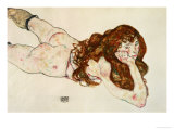Female Nude on Her Stomach, 1917 Reproduction procédé giclée par Egon Schiele