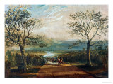 Coach on Road Through Dale, Moors Behind reproduction procédé giclée par William Turner