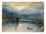 Lucerne by Moonlight: Sample Study, Circa 1842-3, Watercolour on Paper Reproduction procédé giclée par William Turner