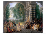 La Fete Champetre, a Country Celebration Giclee Print by Jean Antoine Watteau