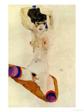 Seated Nude Girl with Arms Crossed Over Head, 1911 Giclee-vedos tekijänä Egon Schiele Seated Nude Girl with Arms Crossed Over Head, 1911 Giclee-vedos tekijänä Egon Schiele
