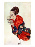 Portrait of the Actress Marga Boerner with Compact, 1917 reproduction procédé giclée par Egon Schiele