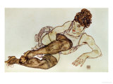 Reclining Woman with Black Stockings, 1917 Giclee Print by Egon Schiele