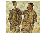 Double Portrait of Chief Inspector Heinrich Benesch and His Son Otto, 1913 Giclee-vedos tekijänä Egon Schiele Double Portrait of Chief Inspector Heinrich Benesch and His Son Otto, 1913 Giclee-vedos tekijänä Egon Schiele