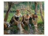 Les Lavandieres, the Washerwomen, 1895 Reproduction procédé giclée par Camille Pissarro