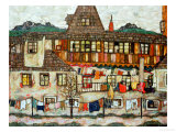 House with Drying Laundry, 1917 Reproduction procédé giclée par Egon Schiele