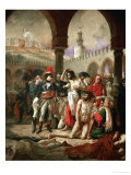 Emperor Napoleon I Bonaparte Visiting the Plague-Stricken in Jaffa Stampa giclée di Antoine-Jean Gros