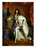 Louis XIV, King of France (1638-1715) in Royal Costume, 1701 Reproduction procédé giclée par Hyacinthe Rigaud